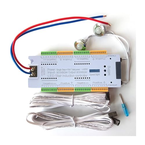 Sterownik oświetlenia schodowego, 32-kanałowa Lampa Schodowa, Lampa Ściemniająca, Regulator Oświetlenia DC 12V 24V 500W