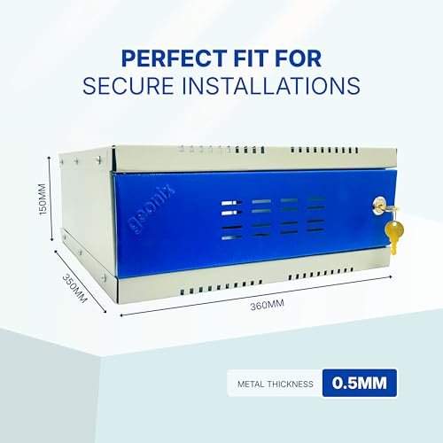 Image of Geonix DVR Rack Mini 2U| Wall Mount Network Server Rack | NVR Cabinet Box with Lock | 0.5 mm Metal Thickness