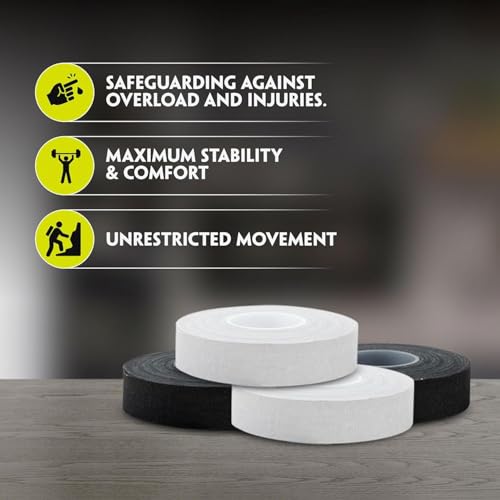 EAGLES Finger Tape 2, 3, 6 or 12 Pack Black or White | Residue Free Skin Friendly Strong Athletic Sports Tapes | 0.5” x 45 Ft for BJJ Jiu Jitsu Grappling MMA Knob Tape Weight (White, 2 Pack)