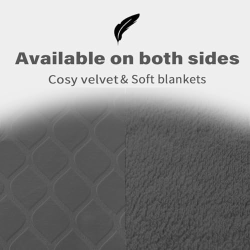 Amarrirose wasserdichte Hundedecke,100x120cm Outdoor Hundematte Waschbar für Grosse Hunde,Flauschig Katze ndecke und Weich Beidseitiger Sofabezug-Schutz,Dunkelgrau+grau