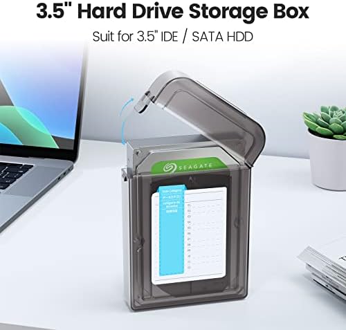 ORICO Portable Hard Drive case, 3.5 Inches HDD/SSD Portable Storage Box with Exclusive Note, Anti-static, Shock- proof, Moisture-proof & Dust-proof -1 Pack