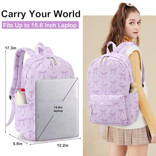 Image of LOIDOU Backpack for Girls School Backpacks Bookbags for Elementary Middle School Women Laptop Backpacks (purple-1, L-17)