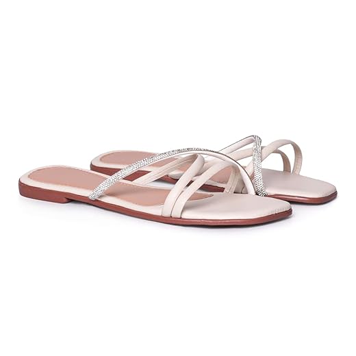 Oldsen Sandalia Rasteira Rasteirinha Brilho Tiras Strass conforto