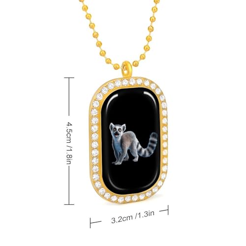Cute Lemur Novelty Pendant Necklaces for Women Funny Fashion Jewelry Diamond Necklaces for Wedding Birthday Gold Silver2