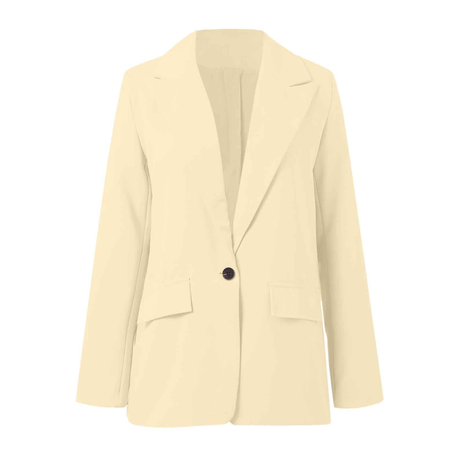 Generisch Blazer élégant pour femme - Veste de costume - Un cardigan tendance, décontracté et polyvalent avec manches longues - Couleur unie pour femme