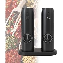 Gravity Electric Salt And Pepper Grinder Set, USB Rechargeable 2Pcs Capacity Automatic Shakers Mill, One-click Grinding One Hand Operated Adjustable Coarseness Pepper Mill