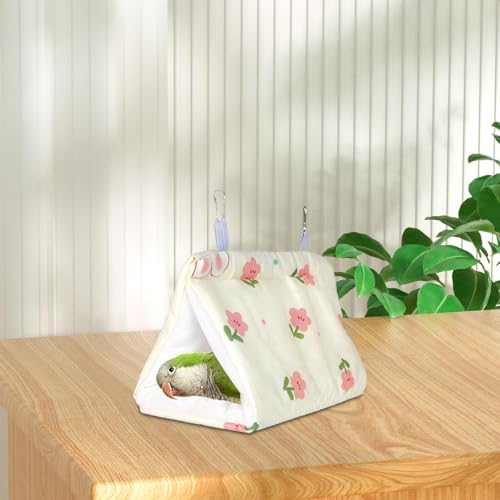 ＡＷＨＡＯ Casa de de pássaro quente de inverno, galpão, cabana, abrigo, papagaios fofos, cama de pássaro