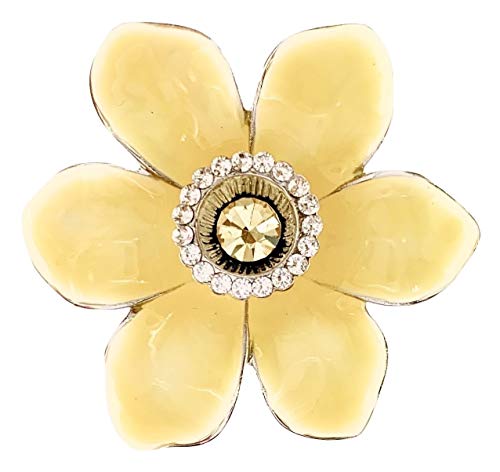 Broche narcisse émail jaune et gemme scintillante, le cadeau idéal pour femme