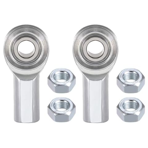 Kozelo 2pcs ECF4 Rod End Joint Bearing - [1/4" Bore, 1/4-28 UNF Right Hand Thread] Female Rod End with Jam Nuts, 45# Carbon Steel Cover