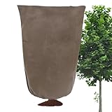 植物凍結保護カバー、耐候性布巾着袋、冬の植物カバー凍結保護、庭の隆起したベッド、野菜の低木、イチゴの花、トマトの木用