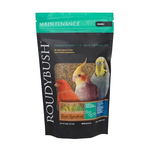 RoudyBush Daily Maintenance Food for Birds - Scientifically Formulated Bird Feed - Bird Food Pellets w/Corn, Wheat, Soy & More - Nutritious & Healthy Feed for Birds (Crumble, 8oz)