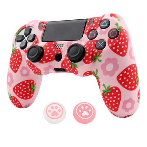RALAN Pink Controller Skins for PS4,Fruit Silicone