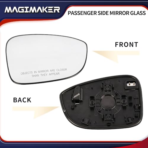 Magimaker Right Passenger Side Mirror Glass with Rear Holder 76203-TVA-A21 Compatible with Honda Accord 2018 2019 2020 2021 2022 Rear View Power Heated Glass