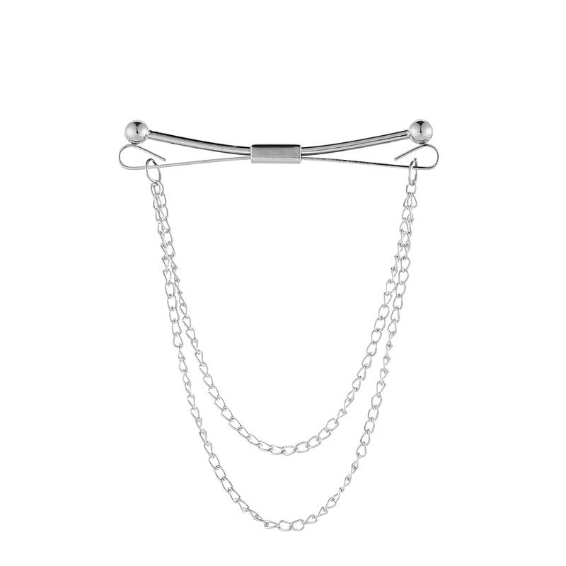 Trumium Silber Herren Kupfer Krawattennadel mit Kette
