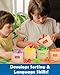 LilKisThk Wooden Play Food Set Color Sorting Toys, Pretend Food for Kitchen Accessories, Toddler Fruit Veggies Cutting Toy, Grocery Store Pretend for Kids