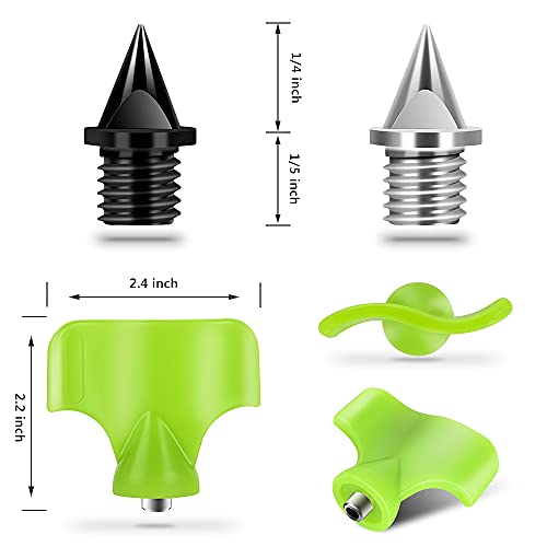 Image of 1 /4 Inch Track Spikes, 100 Pieces Steel Track Shoe Spikes Replacements and Spike Wrench for Sports Running Track Shoes