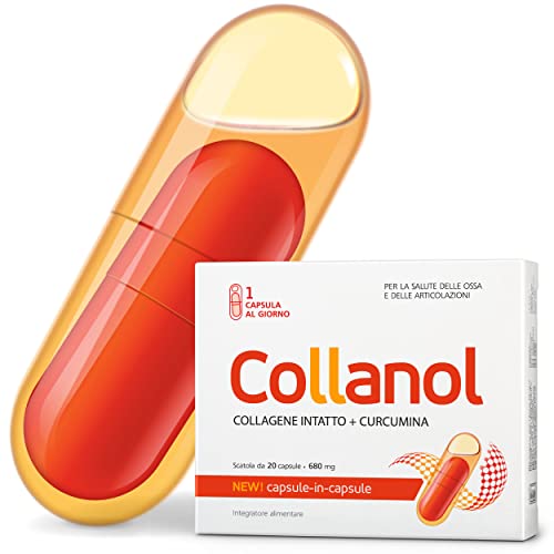 Collanol: salvaguardia della salute articolare. Formula liquida in capsula doppia. Collagene 3D + curcumina micellare. 1 caps al giorno (1 Pezzo)