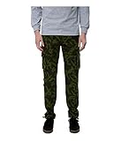 TRUKFIT Mens The Camp Twill Casual Cargo Pants, Green, 32W x 32L