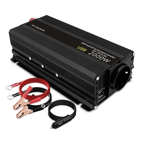 Image of 1500W 2000W 2600W Power Inverter DC 12V to AC Solar Voltage Converter Car Cigarette Lighter Black Auto Accessories(2000W)