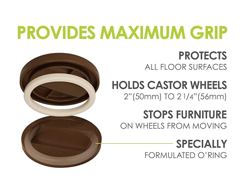 Slipstick CB845 3-1/4 Inch Bed Roller / Furniture Wheel Gripper Caster Cups (Set of 4) Chocolate Brown Color,Large by Slipstick - Image 5