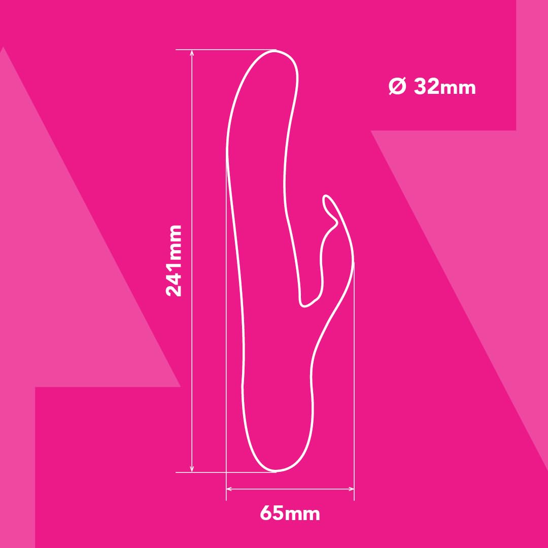 Control Be Playful, Vibratore Rabbit con Effetto Spinta e Braccio Flessibile per il Clitoride, Silicone medico senza Ftalati, Ricarica USB, Water Splash (IPX4)