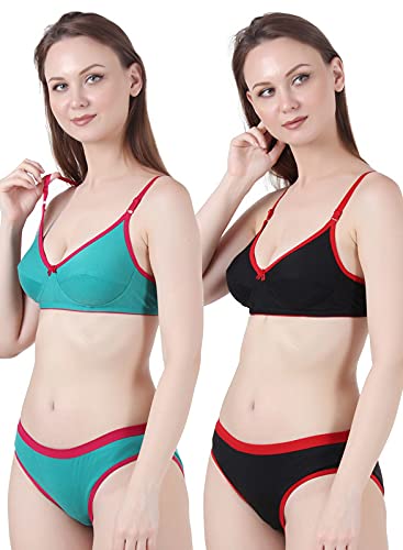 Image of Cotton Lingerie Set for Women | Bra Panty Set for Women | Fancy Undergarments for Women Bra Panty | Stylish Innerwear for Women Combo | Bikni Women's wear Honeymoon | Bra Panty Combo Pack .