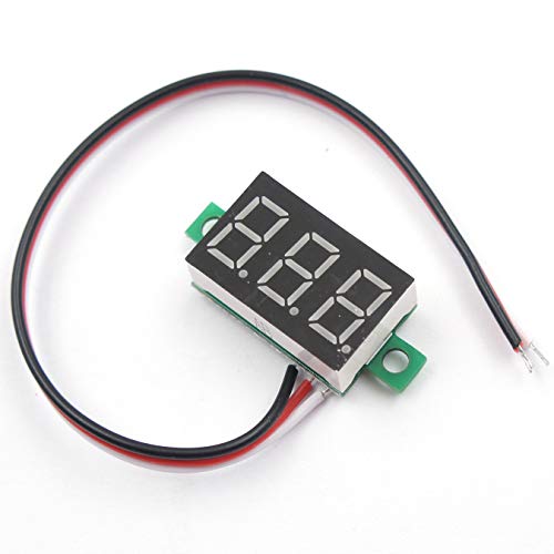 Image of (5 Pack) JacobsParts DC 0-30V 3-Wire Voltmeter 3-Digit LED Display Panel Volt Meter Digital Voltage Tester (Yellow)