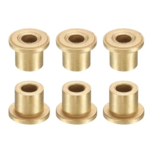 sourcing map 6 cuscinetti a manicotto flangiato, foro da 5 mm x 9 mm OD x 10 mm di lunghezza, boccole autolubrificanti in bronzo sinterizzato