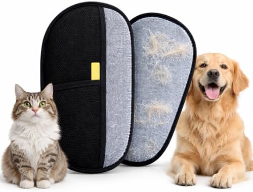 Luva Removedora de Pelos Pet Dupla Face Reutilizável, Escova Tira...