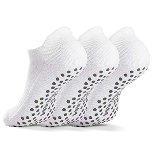 Fiream Mens Non-slip Yoga Socks Thick Anti-Skid Socks with Grips Barre Dance Pilates