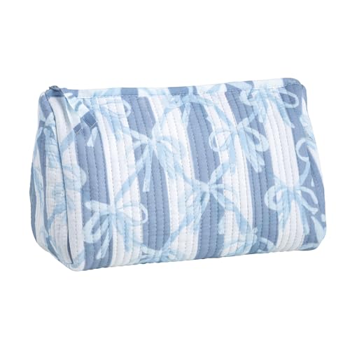 Mud Pie Womens Blue Bow Block Print Case  
