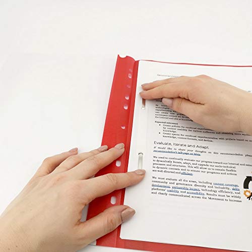 D.RECT 110467 Schnellhefter Lux PP A4 mit Perforation aus Starker Polypropylen-Folie Rot (Packung mit 2)