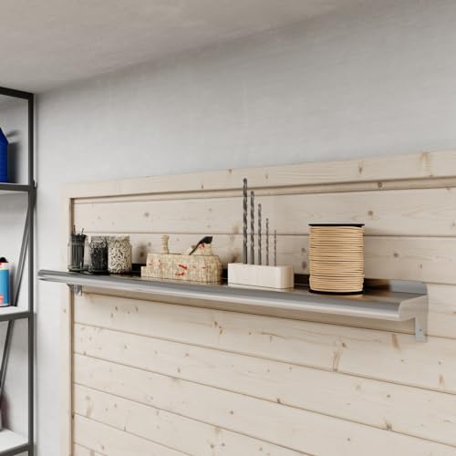 Image of AmGood 6 in. x 48 in. Stainless Steel Wall Shelf | NSF | Metal Shelving | Garage, Laundry, Storage, Utility Room | Restaurant, Commercial Kitchen