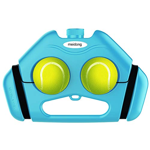 Meidong Tennis Trainer Tennis Solo Herramientas de Entrenamiento con Zócalo Antideslizante 2 Pelotas de Rebote Cadena Fuerte Antienredos Herramientas (Azul)