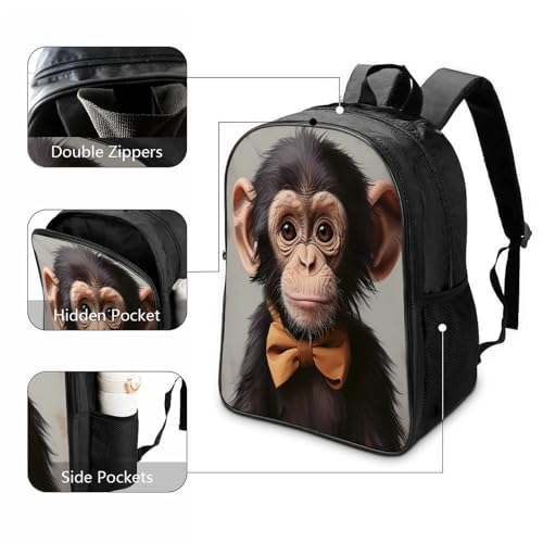 Sac à dos 12 ans et plus garçons filles singe imprimé en 3D