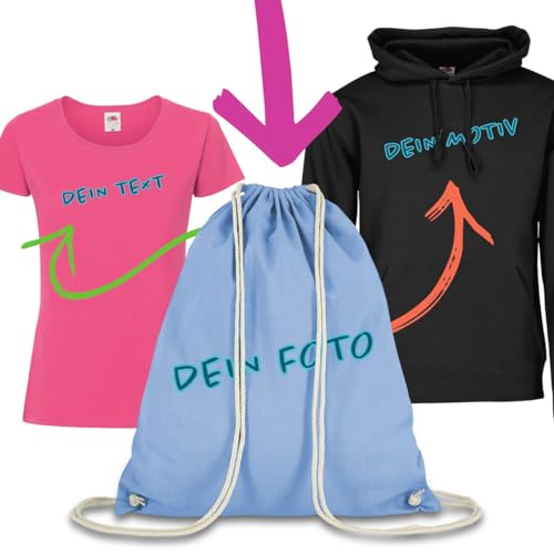 Bügelbilder selbst gestalten | Dein Wunschtext, Bild oder Logo | professionelle DTF Bügelfolie für Textilen zum aufbügeln | Wunschname Namensaufkleber Kleidung