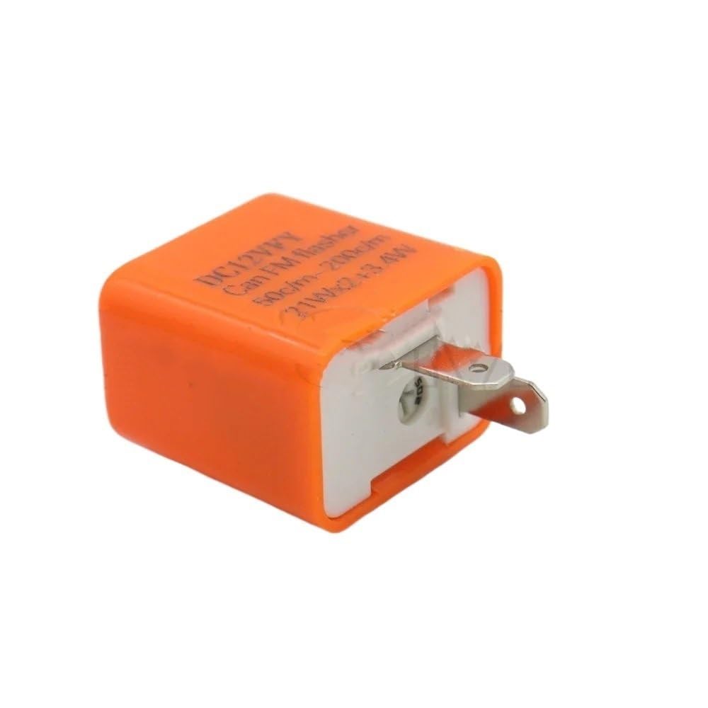 Relé Relé Ajustable De 2 Pines Para Motocicleta Luces De Motocicleta Indicador De Giro Relé 12(Orange 20pcs)