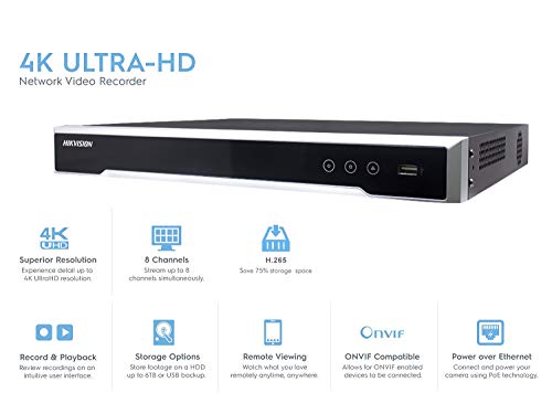 4K 8-Channel PoE Network Video Recorder NVR, Embedded Plug & Play DS-7608NI-I2/8P(2021 New Version) - Image 3