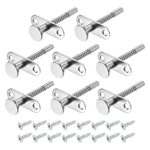 uxcell Plunger Latches, 6.5x70mm/0.26x2.76inch Steel Spring-Loaded Bolt Plunger Latch for Furniture Cabinet Bed Door, 8Pcs