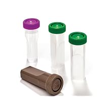 Caplugs Evergreen 240-5440-G8K PAP Series, Slide-Fix PAP Jars, Non-Sterile, Diameter 30 mm X Height 98 mm, 30 mL Capacity, Disposable Slide-Fix Jars with Green Polyethylene Cap, 25 Pack 2405440G8KE1