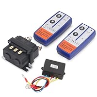 12V 250A Winden-Magnetrelais-Schütz + 2-teiliges Kabelloses Winden-Fernbedienungsset, 3000 Lbs -5000 Lbs Hochleistungs-Schützschalter für ATV UTV SUV-Boote 4x4-Fahrzeuge Anhänger