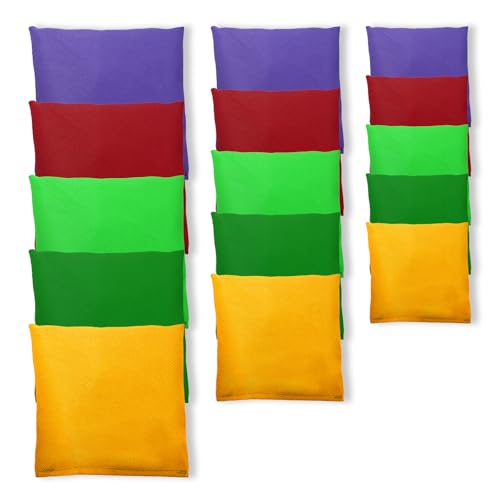 Keboyoe 15 Piezas Cornhole Bolsas Frijoles Colores para Cornhole Mini Cornhole Bolsas de FrijolesToss Game Bean Bag Juego Lanzamiento Bolsa de Frijoles para Jugar Al Aire Libre para Adultos y Niños
