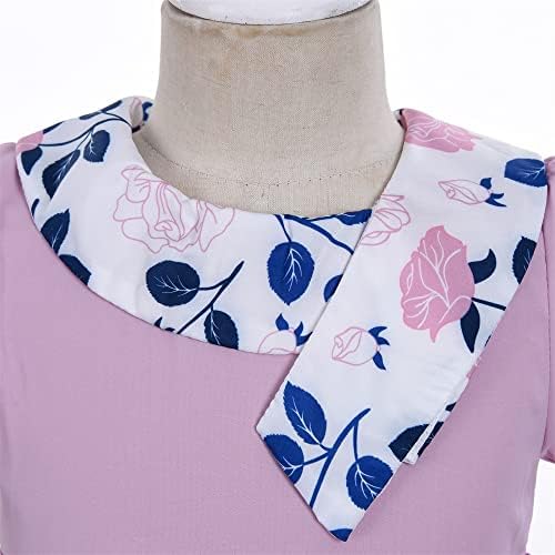Cosplay Life Floral Dress for Girls and Young Adults Fashion Flower Waistline Kids Party Festival Dress Ages 5-9 Years Old (Onion, 9YRS) — view 3