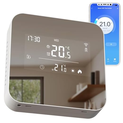 Termostato Calefaccion WiFi 2 Hilos,Termostato Caldera con batería,Termostatos programable Diariamente,Compatible con Google Assistant y Alexa,Controlable a Distancia a través de Tuya Smart