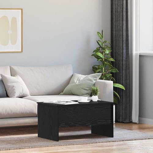 Mokuyary Couchtisch Schwarz Eichen-Optik 102 x 50,5 x 46,5 cm, Wohnzimmertisch Couch Tisch für Wohnzimmer, Büro, Kleine Räume Sofatisch -A2
