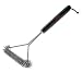 Quiseen Stainless Steel Heavy Duty BBQ Grill Brush Long Safe Handle, 18" L