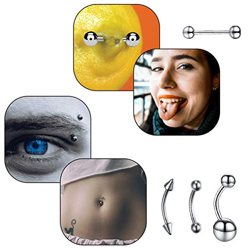 Bodyj4You 36Pc Pro Piercing Kit Steel 14G 16G Star Pot Leaf Belly Ring Tongue Nipple Nose Jewelry #TOP5
