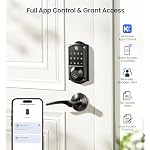 Veise VE017 Fingerprint Smart Door Lock, App Control, 7-in-1 Keyless Entry, Auto Lock, Emergency Power Port, Electronic Touchscreen Keypad, Biometric Smart Locks for Front Door, Matte Black - Image 2