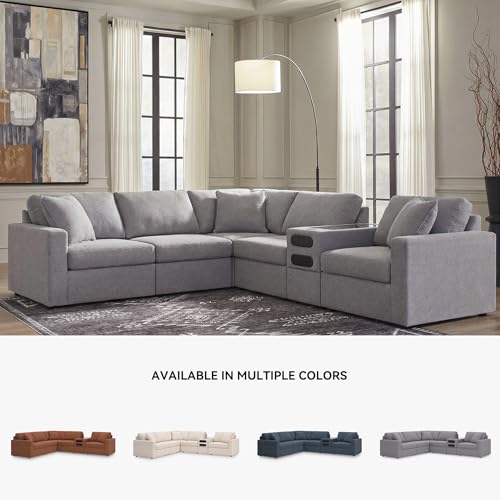 Image of Signature Design by Ashley Modmax 6-Piece Modular Sectional Sofa, Granite