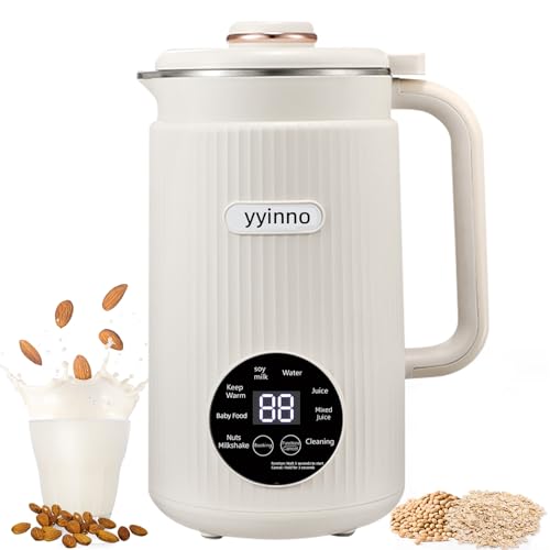 Nut Milk Maker Blender, 40oz Large Capacity Automatic Soybean Machine with 18H Delay Start Timer & Keep-Warm, Homemade Quiet Almond/Soy/Oat Milk Machine, BPA-Free, Detachable Blades for Easy Cleaning